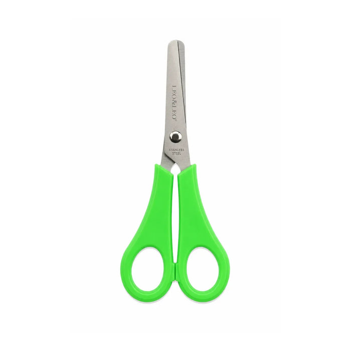 Tesoura Escolar Inox Plus Verde Leo e Leo