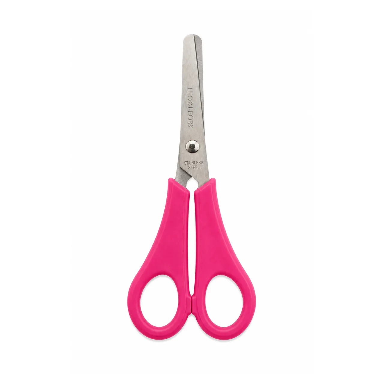 Tesoura Escolar Inox Plus Rosa Leo e Leo