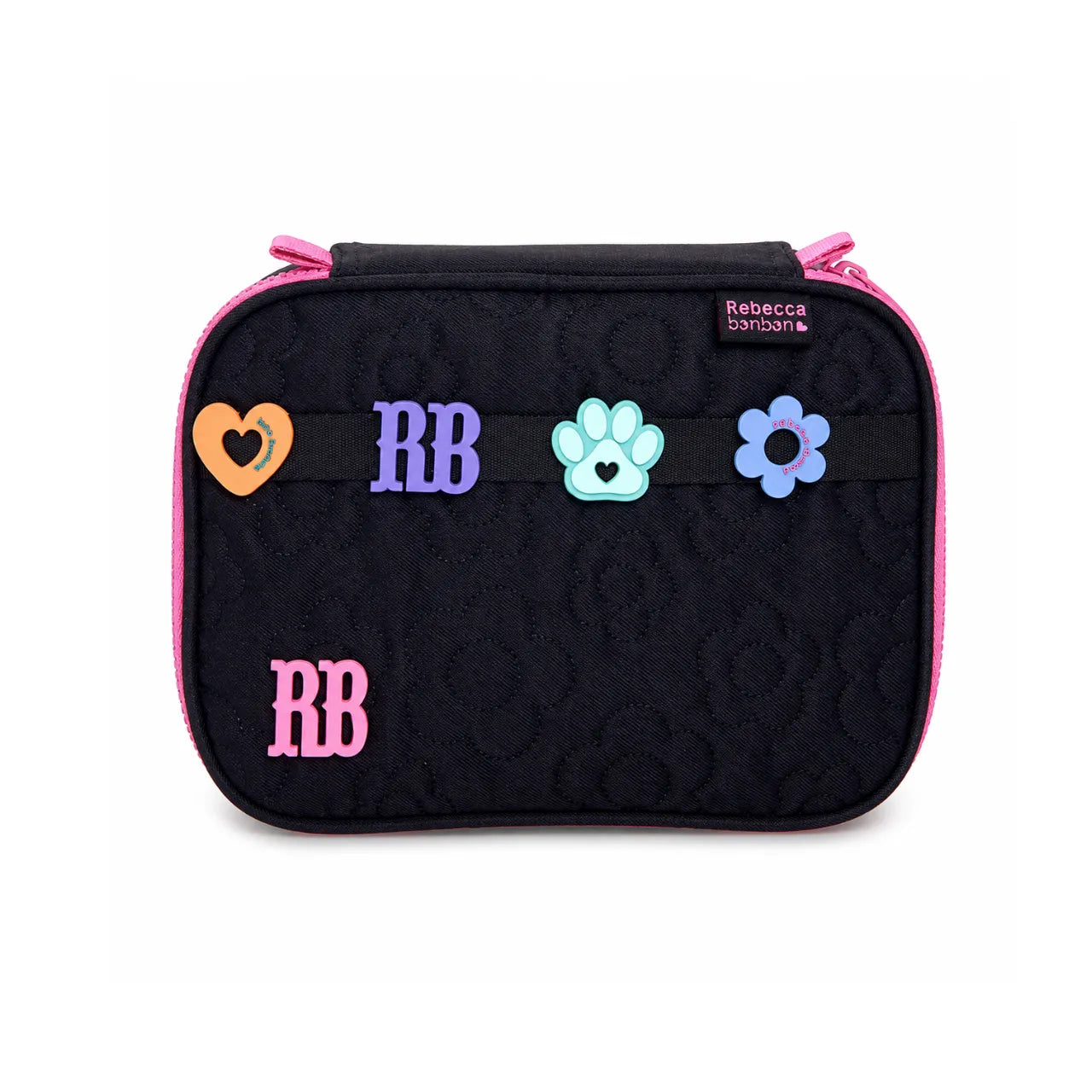 Estojo Box Preto com Ziper Rosa Rebecca Bonbon Clio