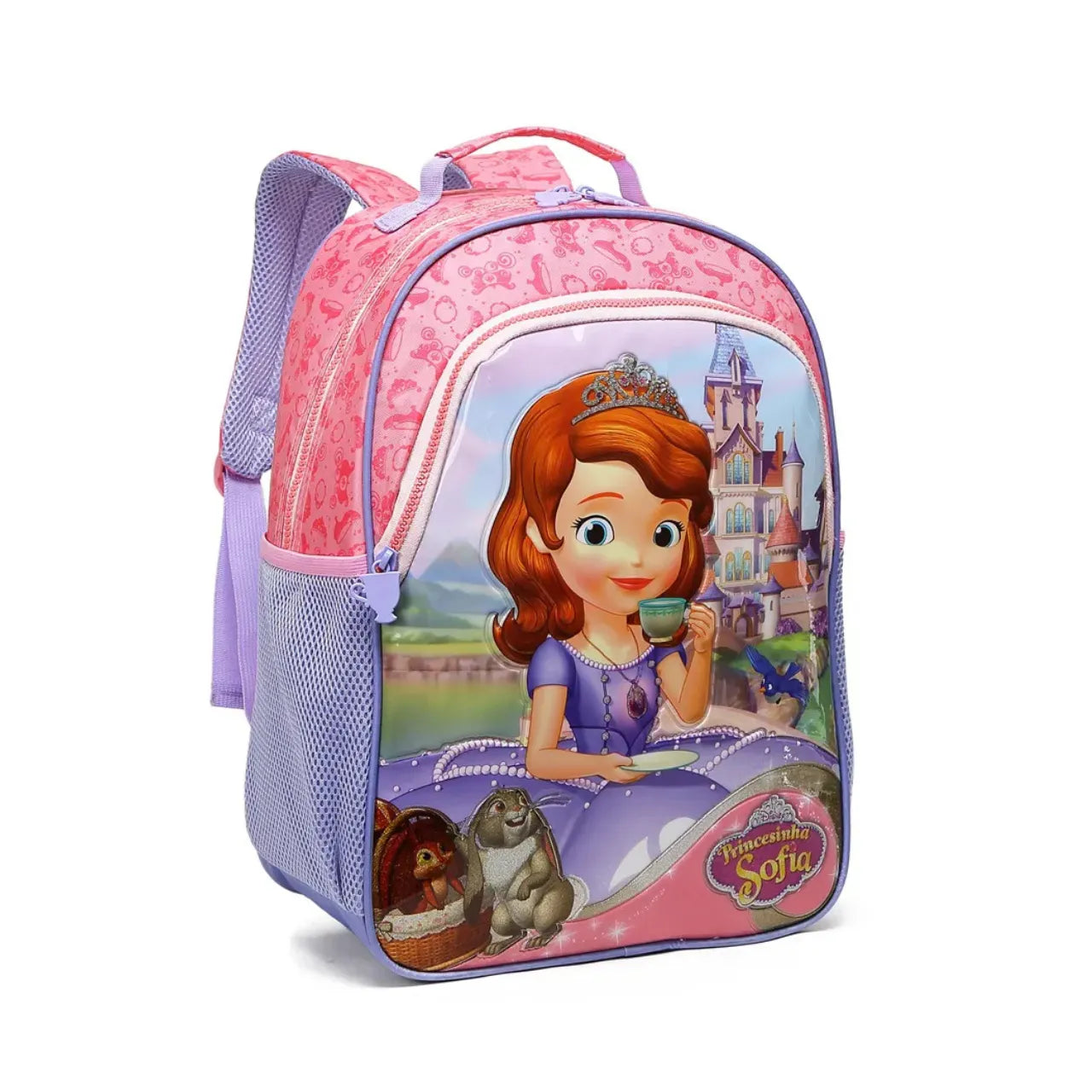 Mochila de Costas Princesinha Sofia Rosa Infantil Xeryus
