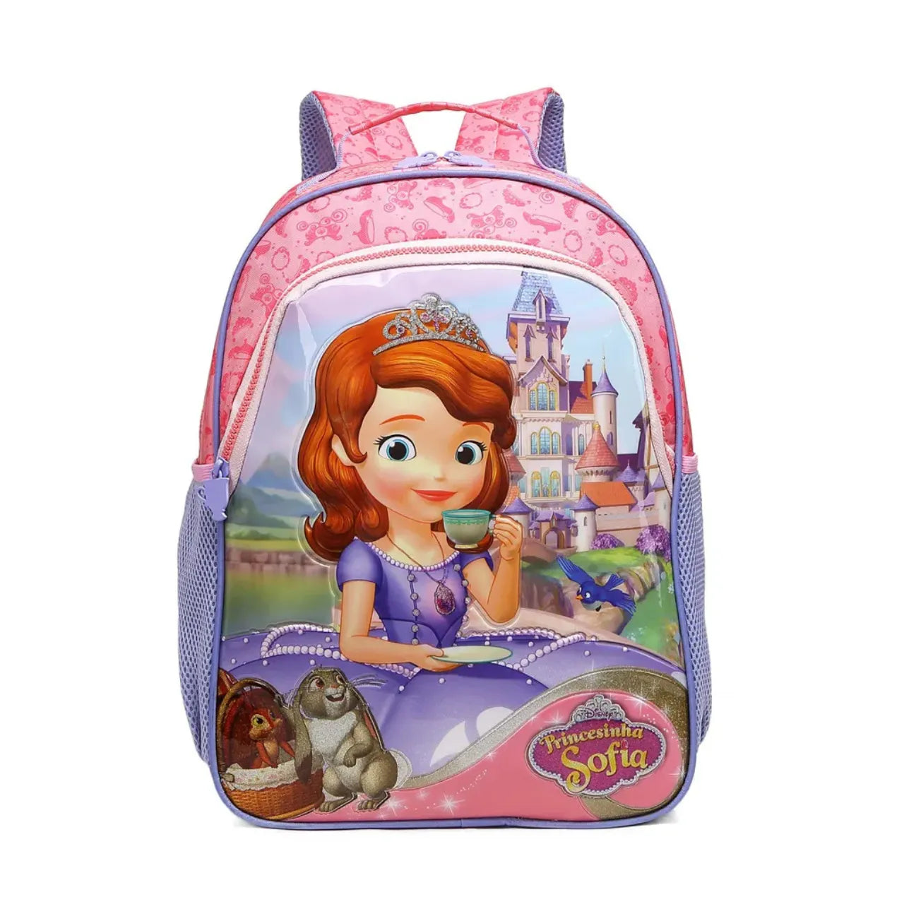Mochila de Costas Princesinha Sofia Rosa Infantil Xeryus