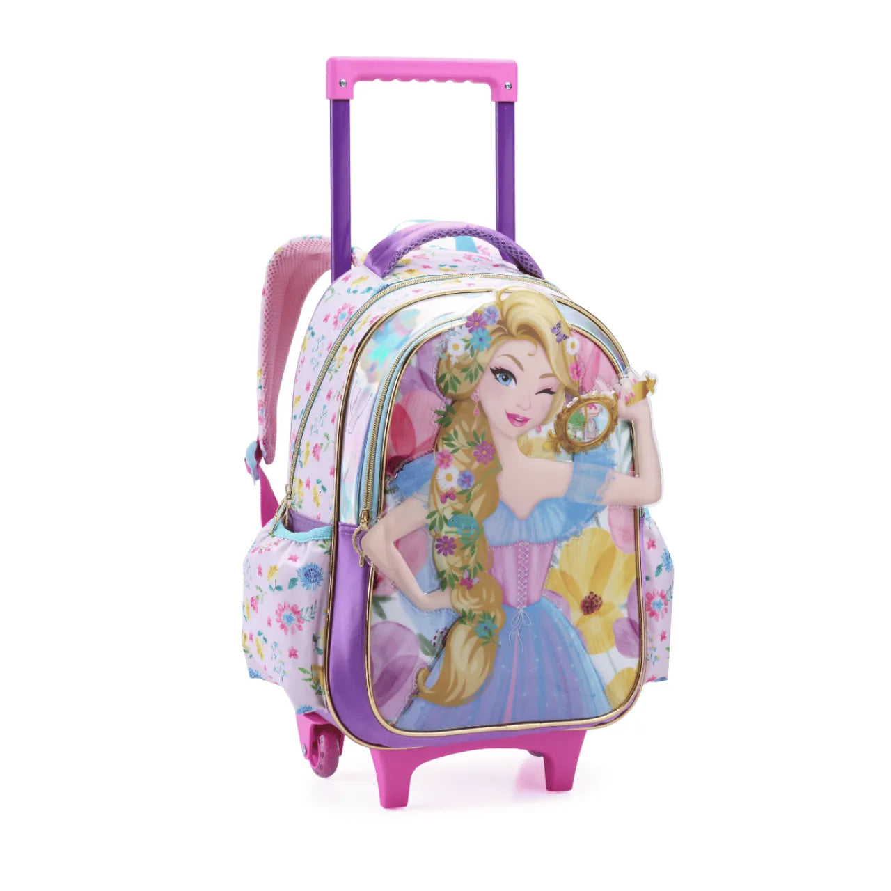 Kit Mochila de Rodas Princesa Espelho com Lancheira e Estojo