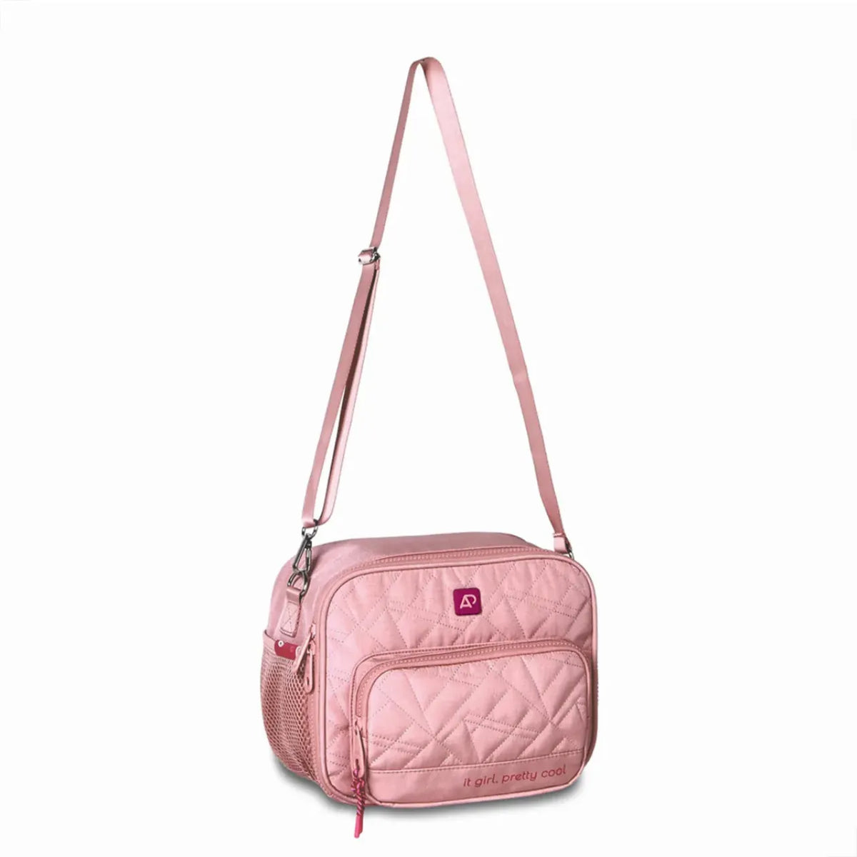 Kit Mochila De Rodas Juvenil Rosa Alice Palucci com Lancheira e Estojo Box