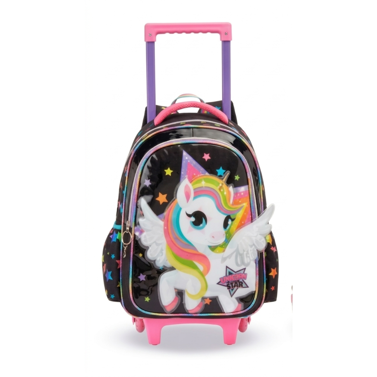 Kit Mochila de Rodas Unicórnio Rock Star com Lancheira e Estojo