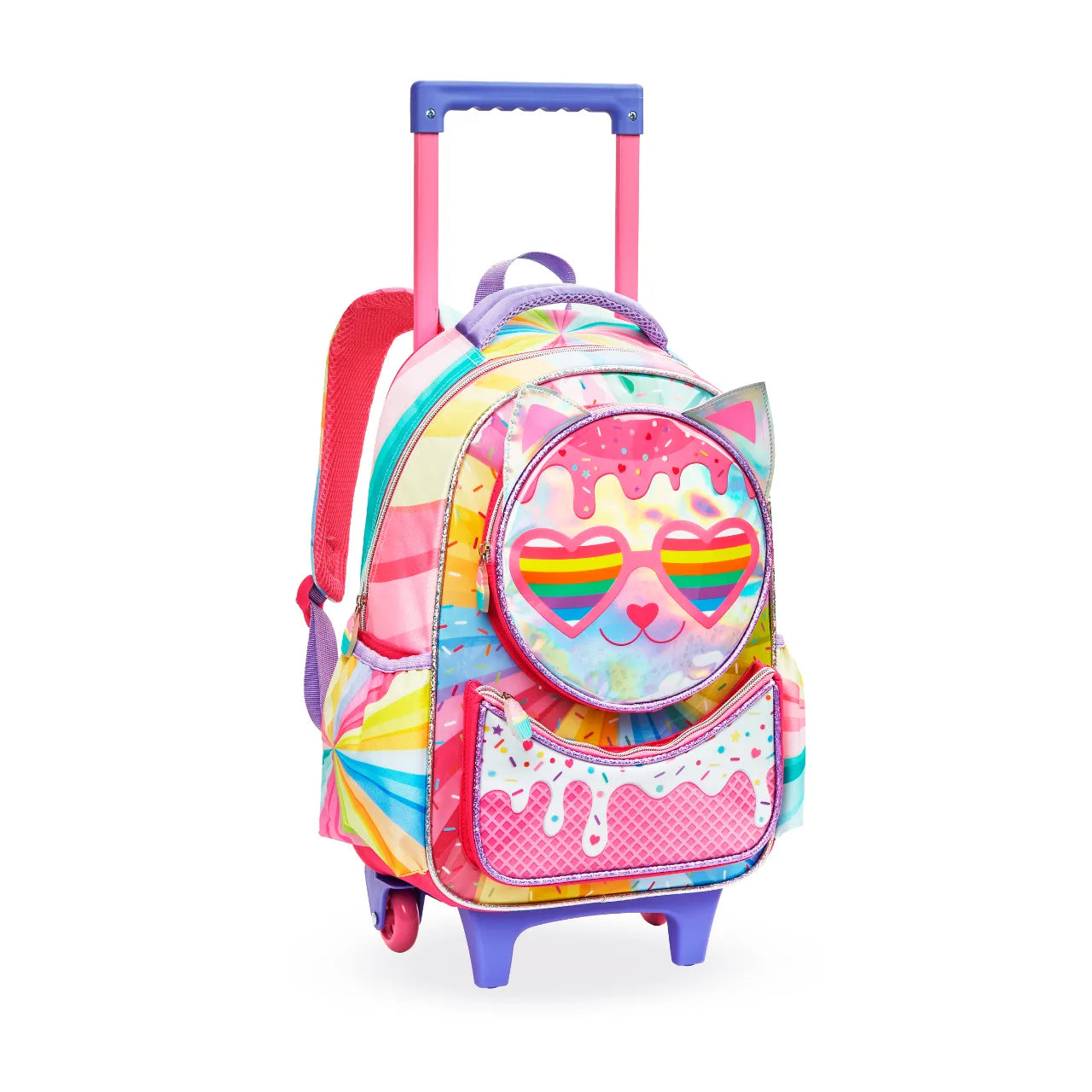 Kit Mochila de Rodas Candy Cat com Lancheira e Estojo