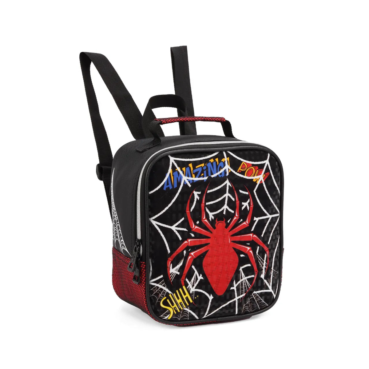 Kit Mochila de Rodas Aranha Comic com Lancheira e Estojo