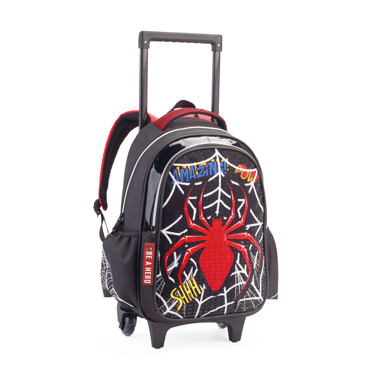 Kit Mochila de Rodas Aranha Comic com Lancheira e Estojo