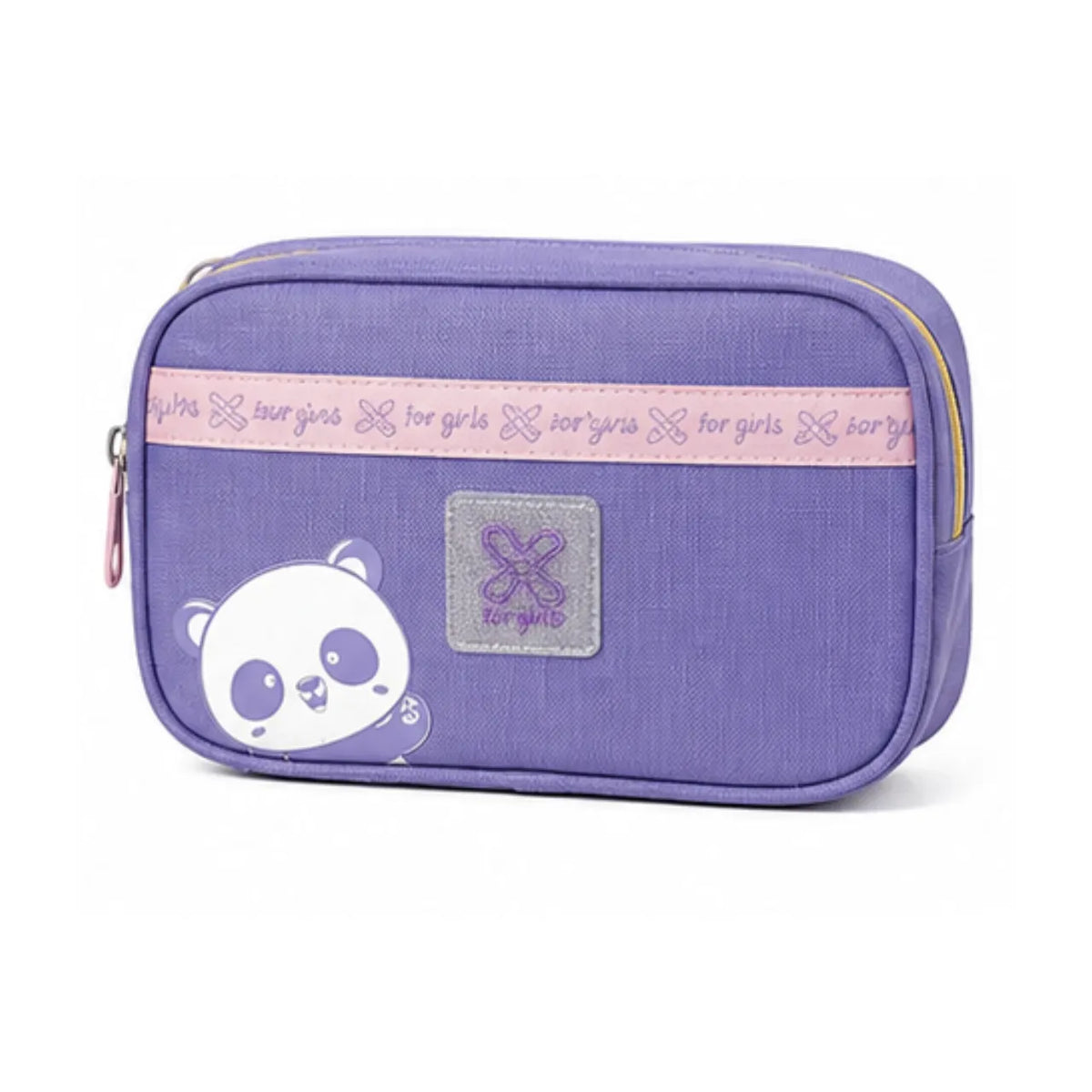 Kit Mochila de Rodinhas Panda com Lancheira e Estojo