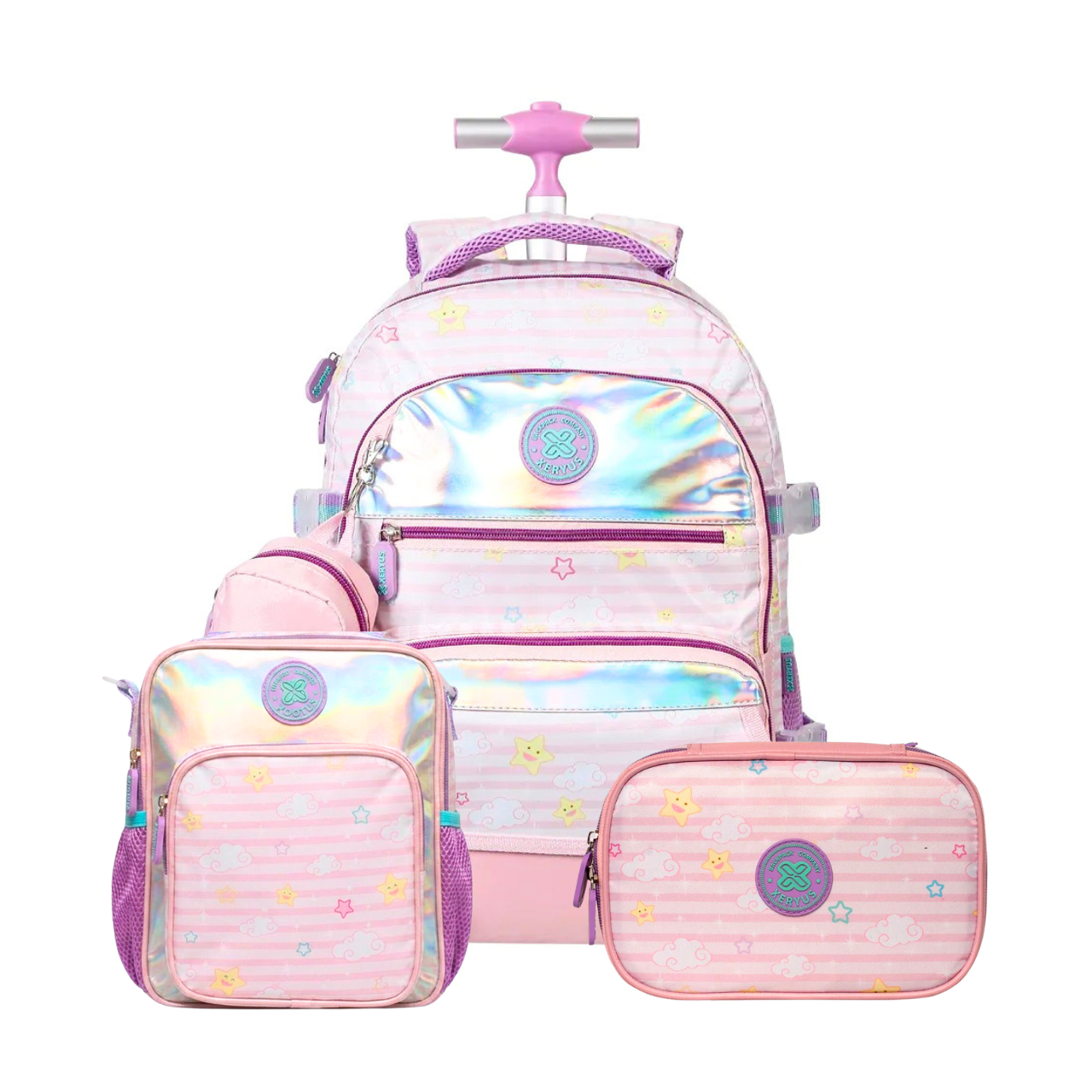 Kit Mochila de Rodas Petit com Lancheira e Estojo