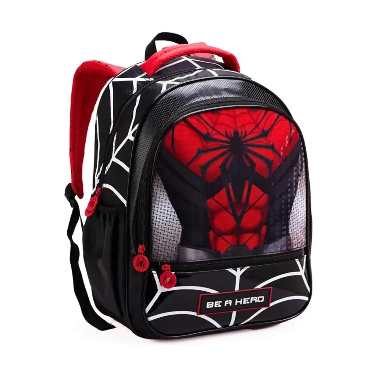 Mochila de Costas Spider Hero Preta Infantil Denlex