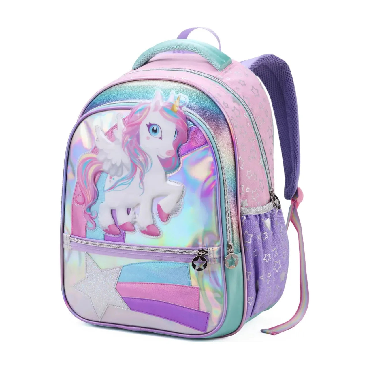 Mochila de Costas Unicórnio Friends Rosa Infantil Denlex
