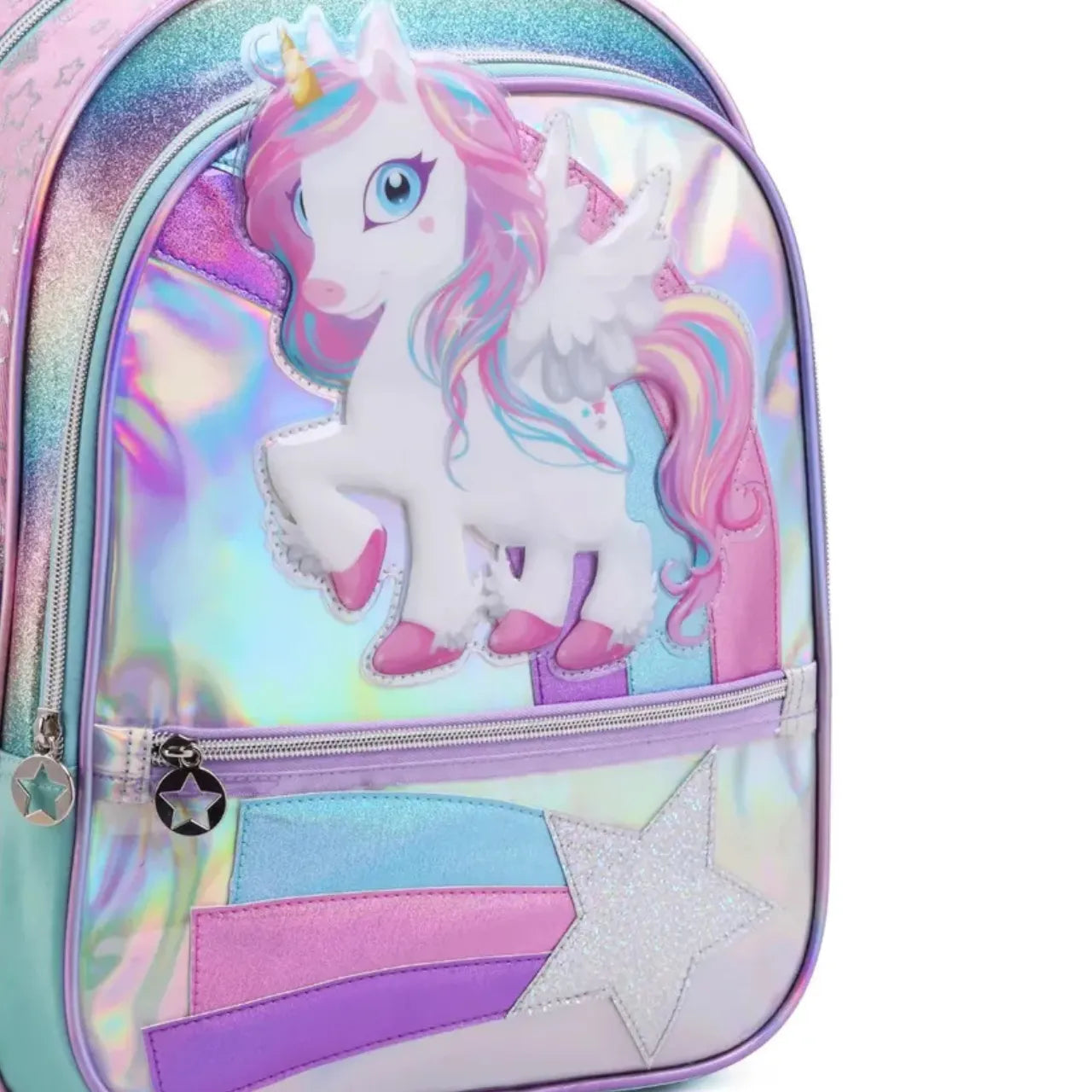 Mochila de Costas Unicórnio Friends Rosa Infantil Denlex