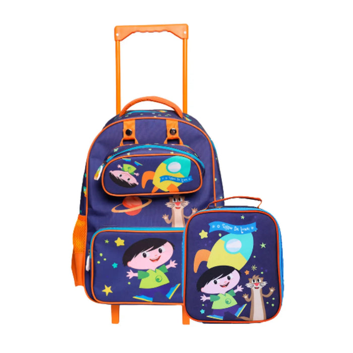 Kit Mochila de Rodas Show da Luna com Lancheira e Estojo