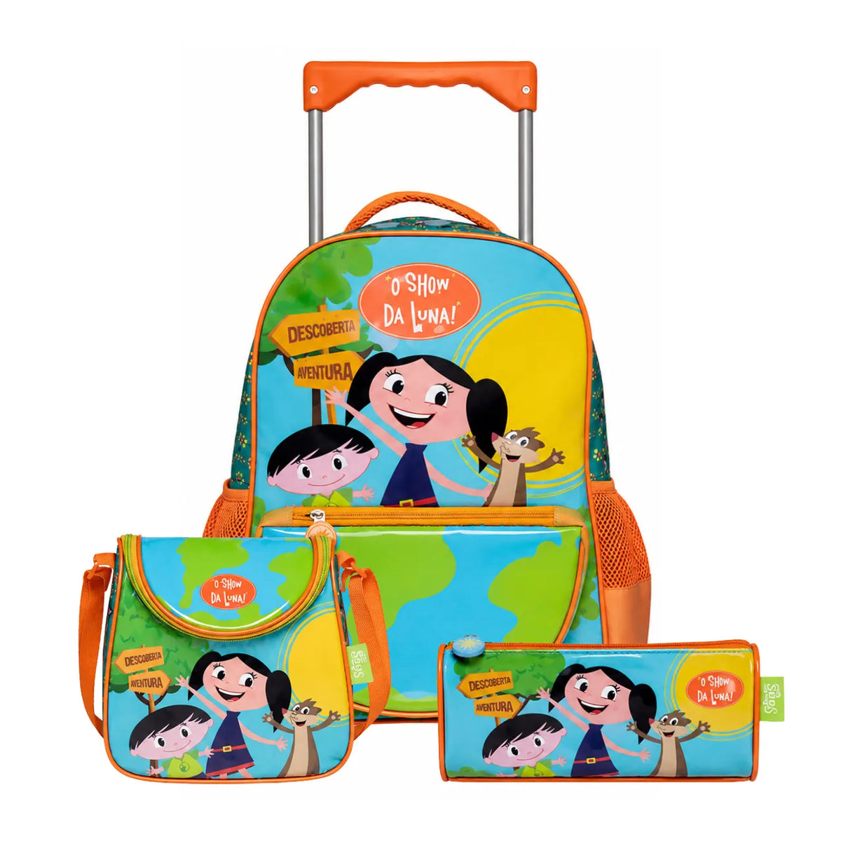 Kit Mochila de Rodas Show da Luna com Lancheira e Estojo