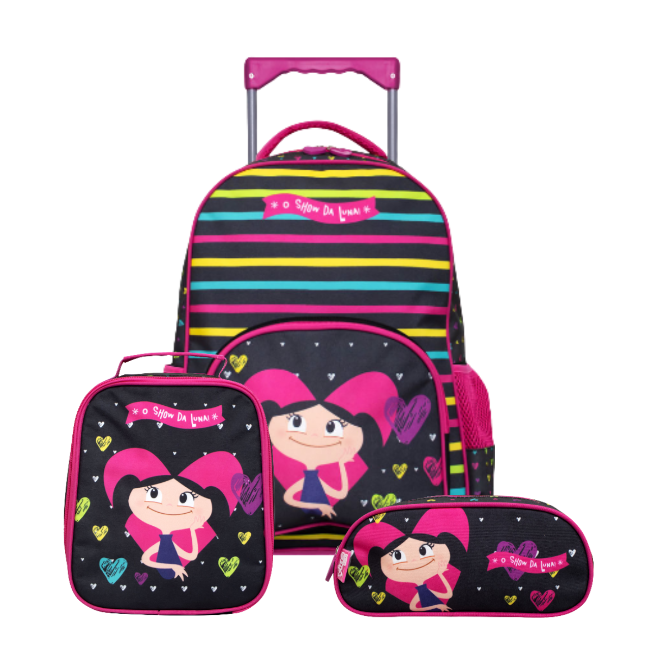 Kit Mochila de Rodas Show da Luna com Lancheira e Estojo