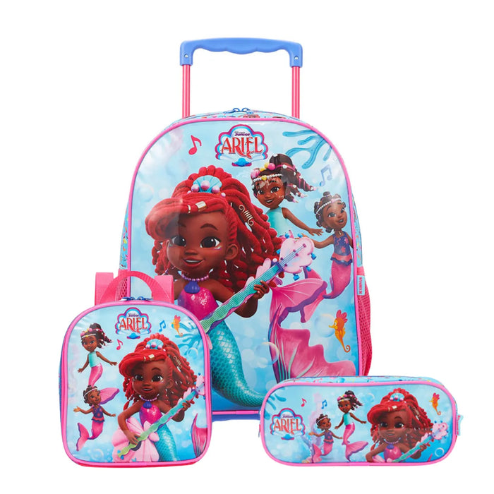 Kit Mochila de Rodas Ariel com Lancheira e Estojo