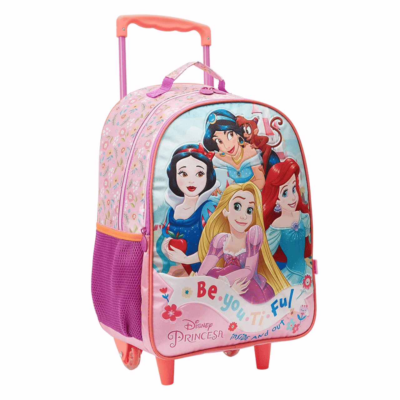 Kit Mochila de Rodas Princesas com Lancheira e Estojo