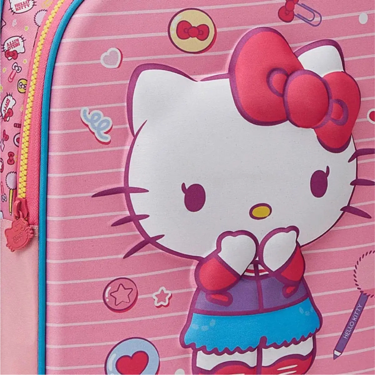 Kit Mochila de Rodas Hello Kitty com Estojo