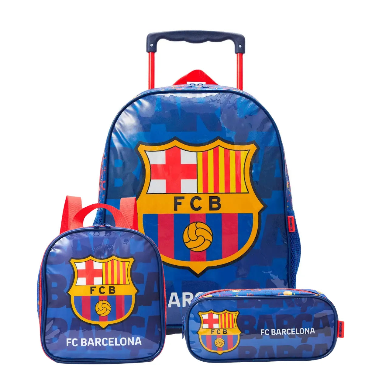 Kit Mochila de Rodas Barcelona com Lancheira e Estojo