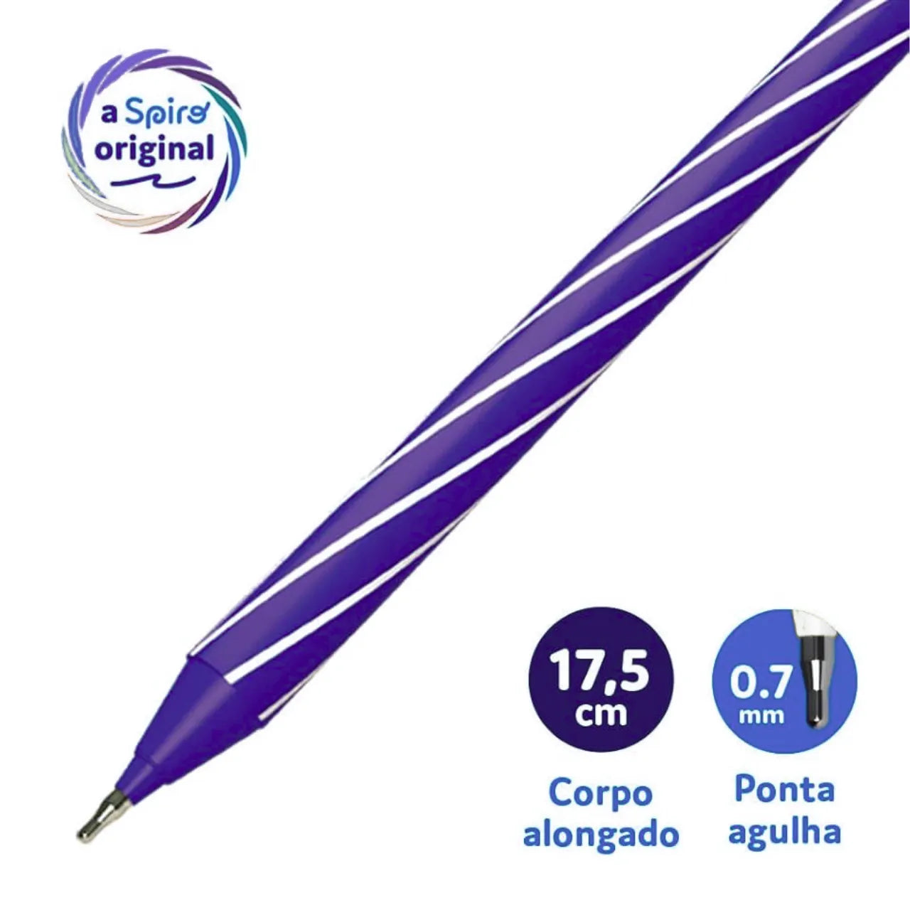 Caneta Esferográfica Spiro 0,7mm Roxa Cis