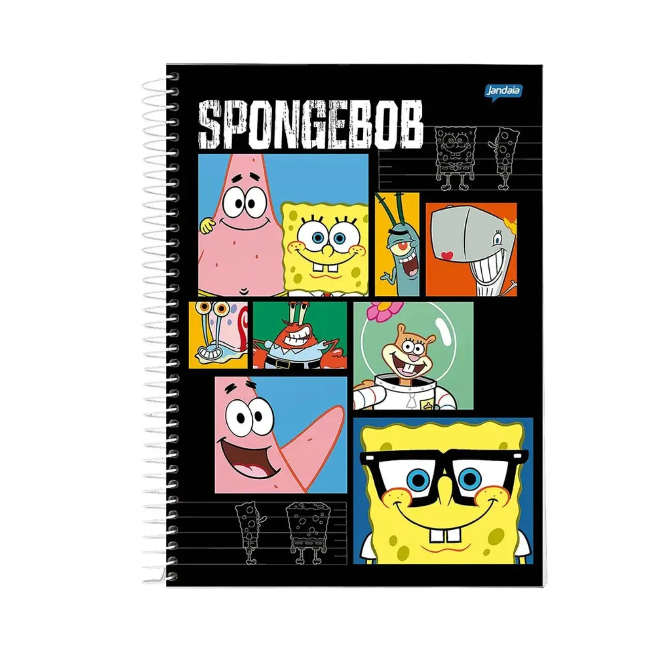 Caderno 1 Matéria Bob Esponja Jandaia 80 Folhas