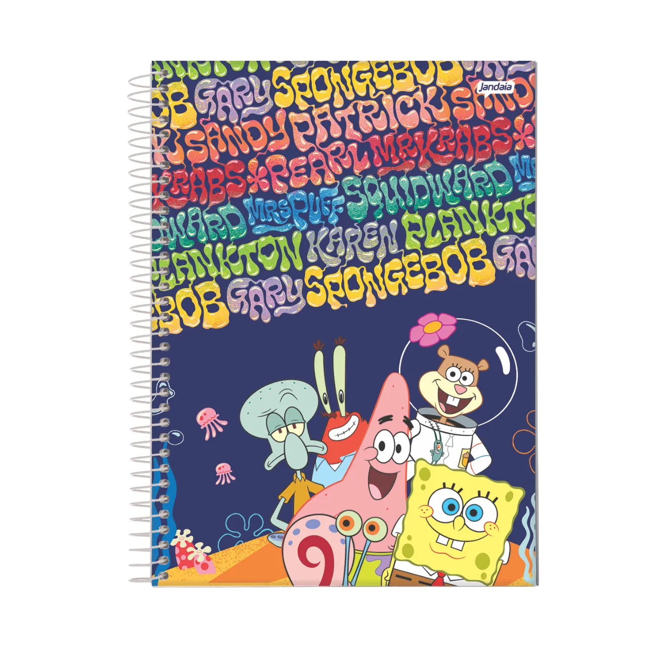Caderno 1 Matéria Bob Esponja Jandaia 80 Folhas