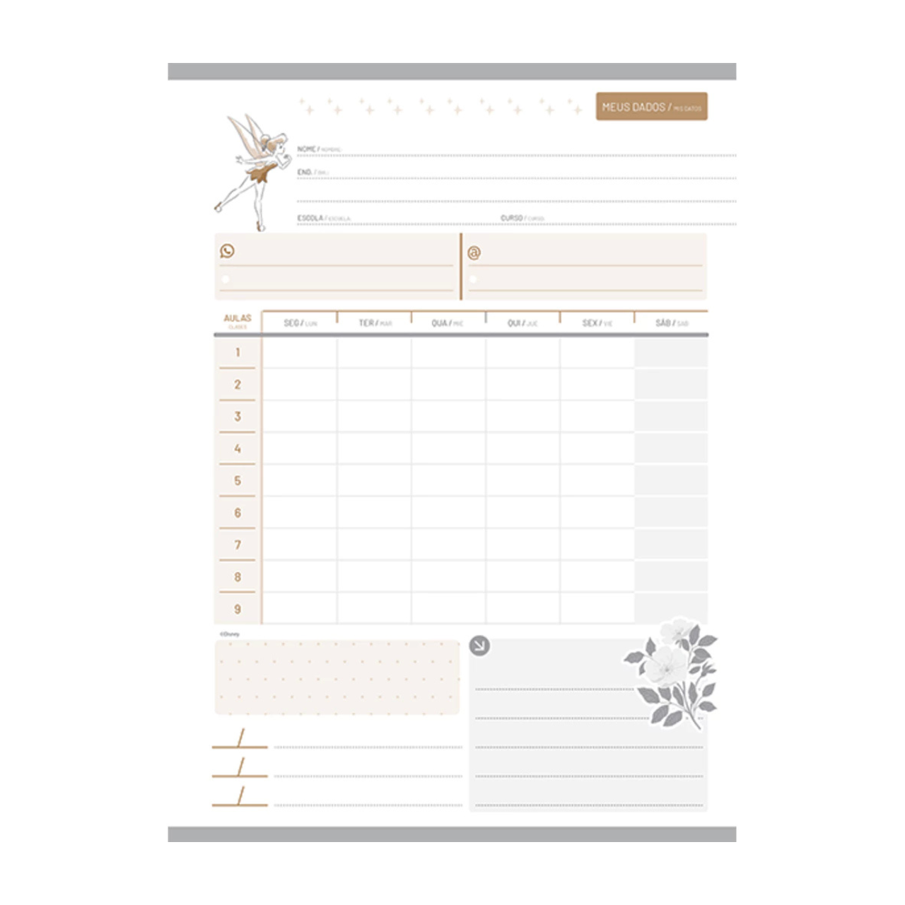 Caderno 1 Matéria 80 Folhas Tinker Bell Jandaia