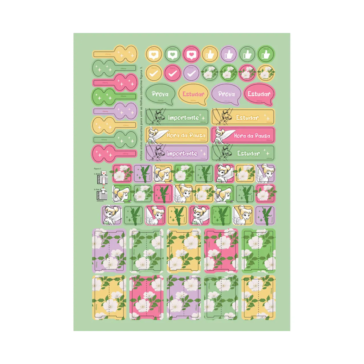 Caderno 1 Matéria 80 Folhas Tinker Bell Jandaia