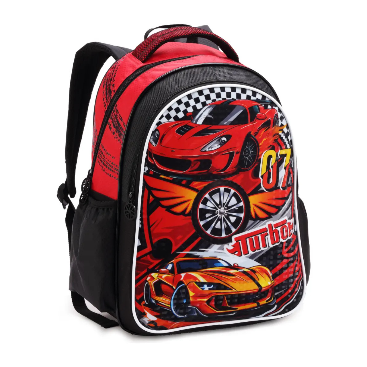 Mochila de Costas Carros Turbo com Lancheira e Estojo