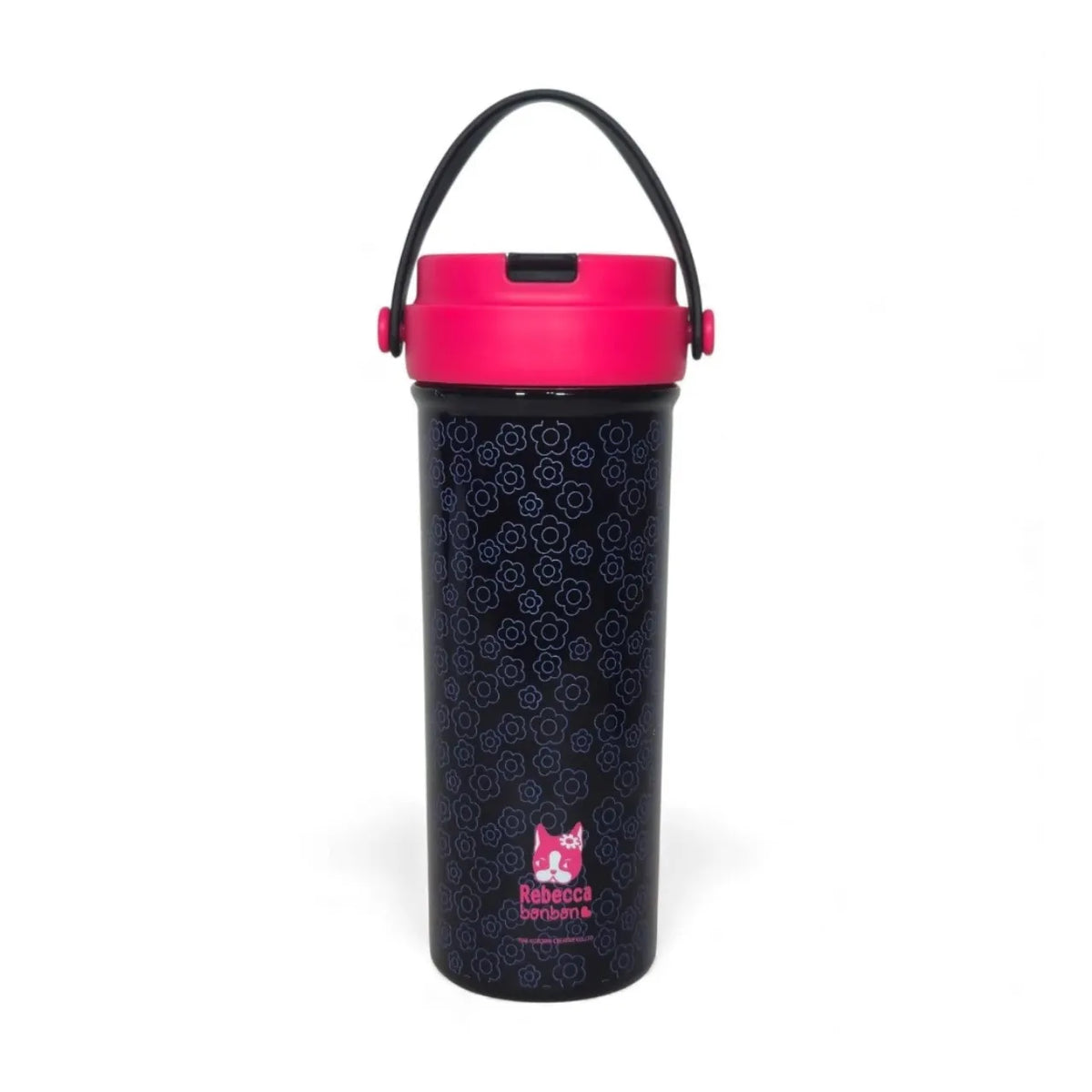 Garrafa Térmica Rebecca Bonbon Preta e Rosa
