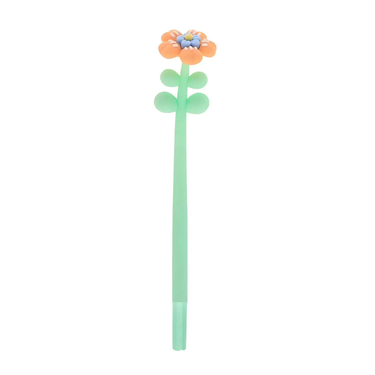 Caneta Gel Flowers Laranja 0.5mm Escrita Preta Molin