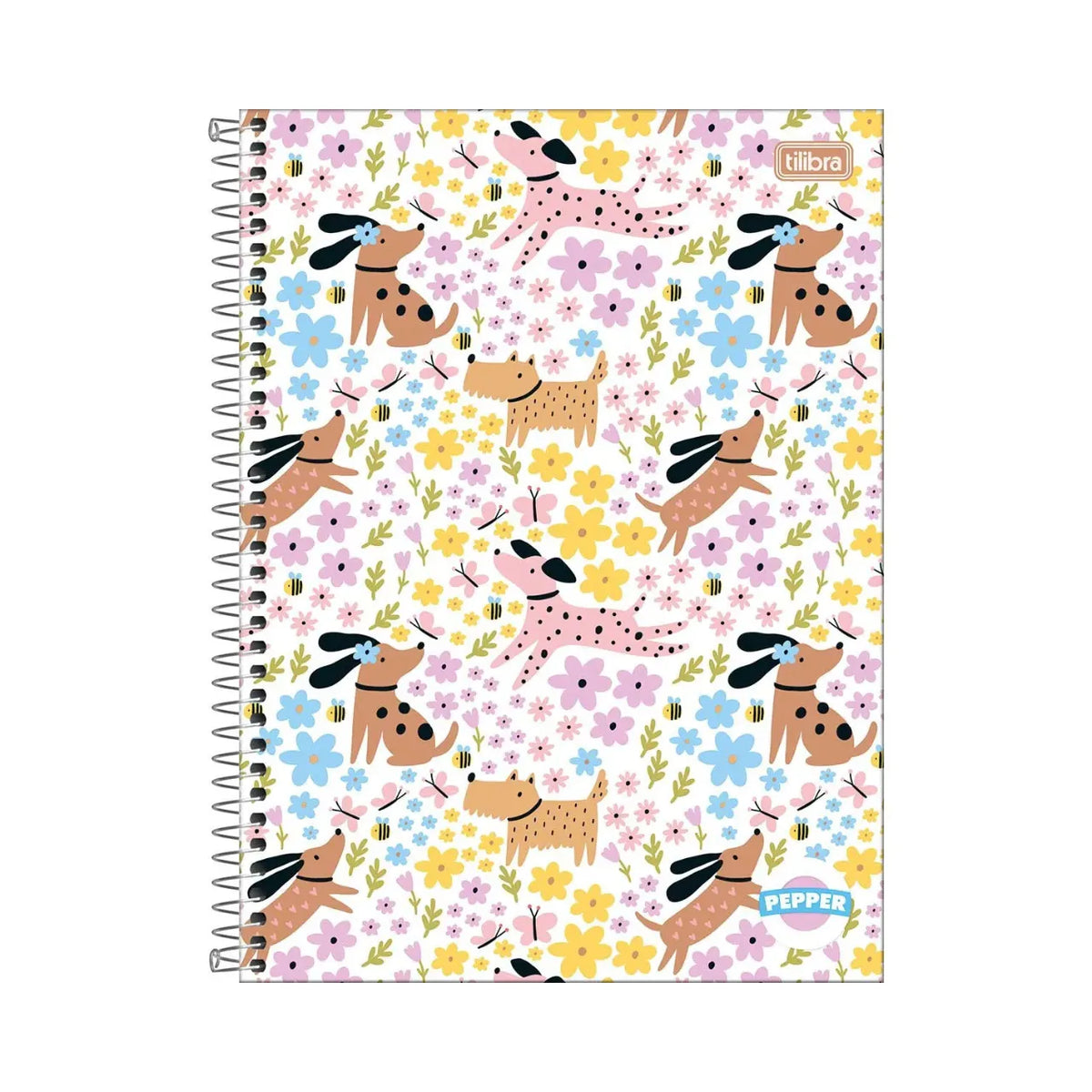 Caderno Dogs e Flores 12 Matérias 192 Folhas Tilibra Pepper