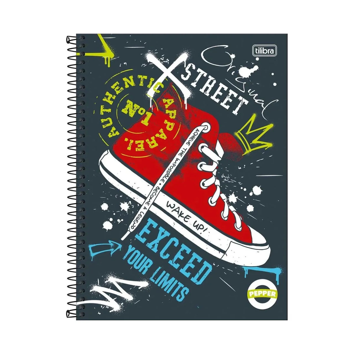 Caderno X Street Tênis 12 Matérias 192 Folhas Tilibra Pepper