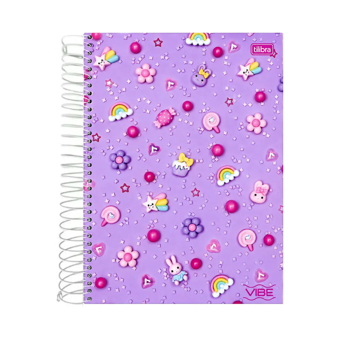 Caderno Vibe Lilás 16 Matérias 256 Folhas Tilibra