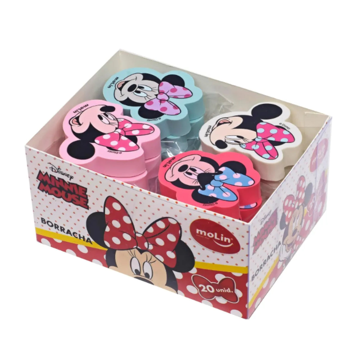 Borracha Decorada Minnie Mouse Branca Molin