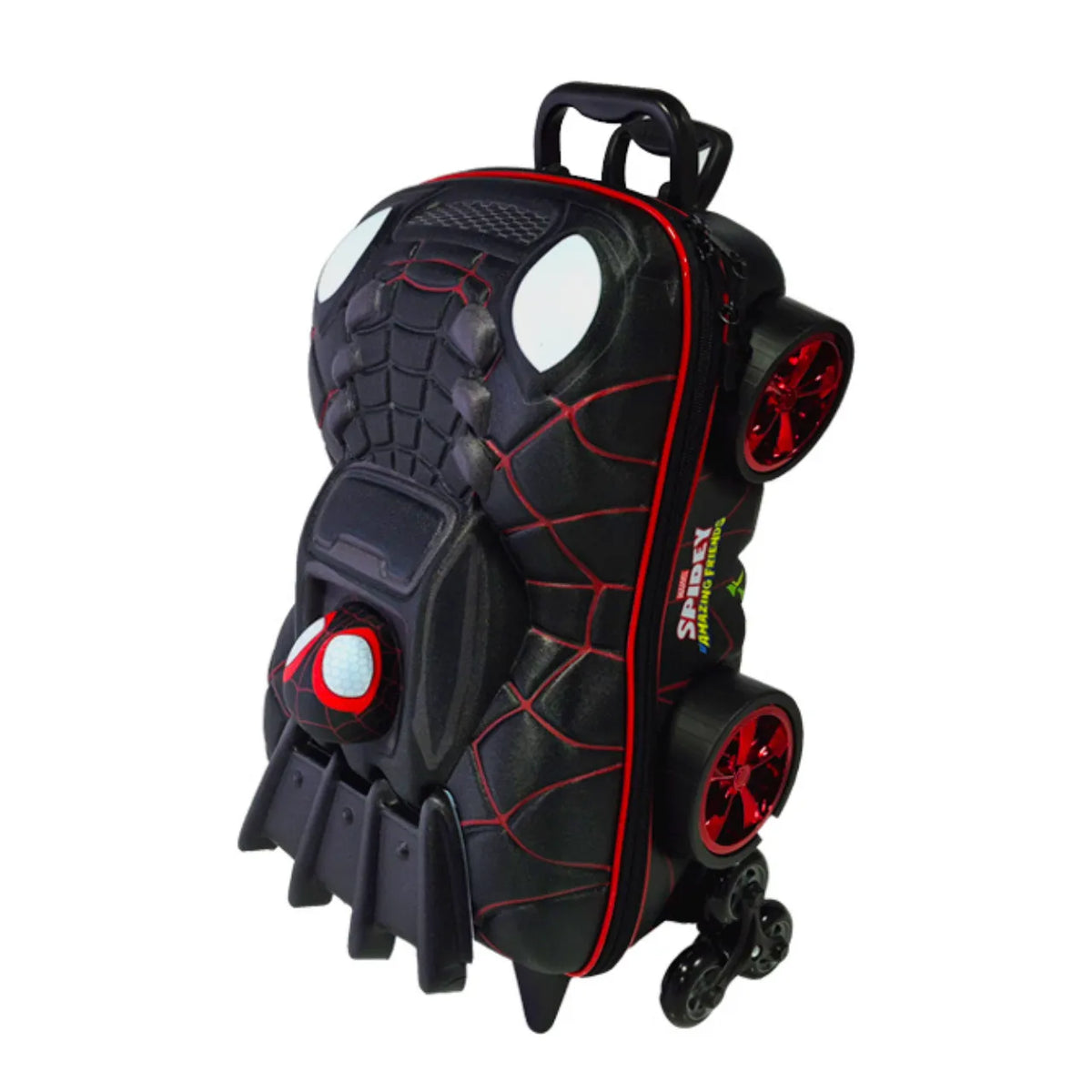 Kit Mochila Rodinha Homem Aranha Miles Carro Lancheira Diplomata