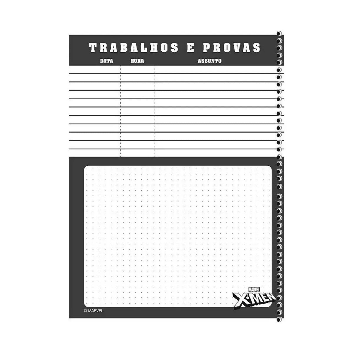 Caderno X-Men Marvel 10 Matérias 160 Folhas Espiral