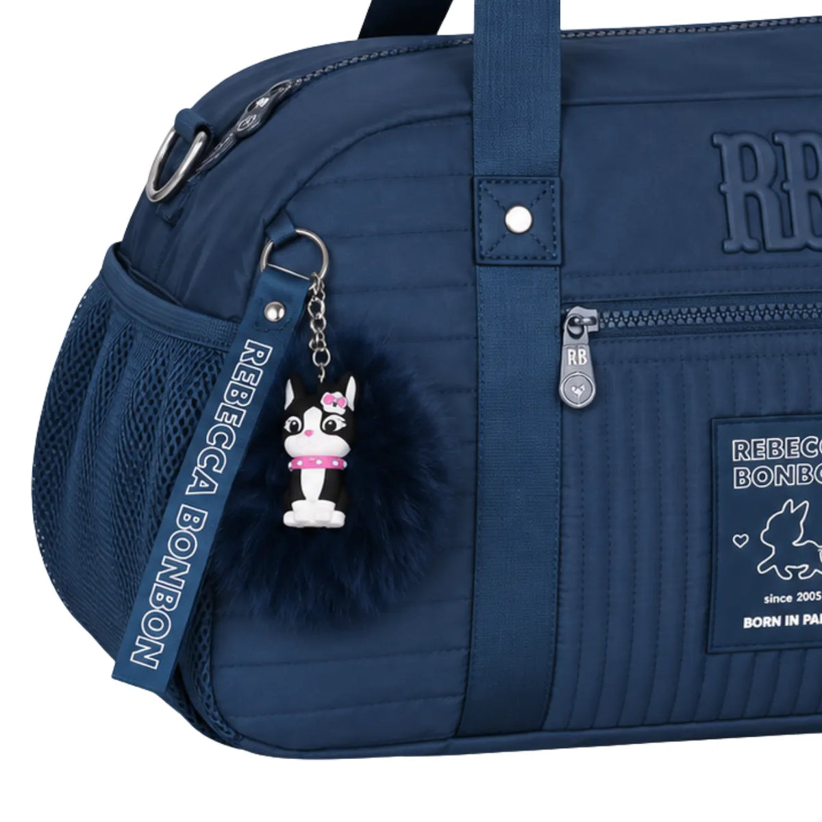 Bolsa de Viagem Azul Rebecca Bonbon com Alça Transversal