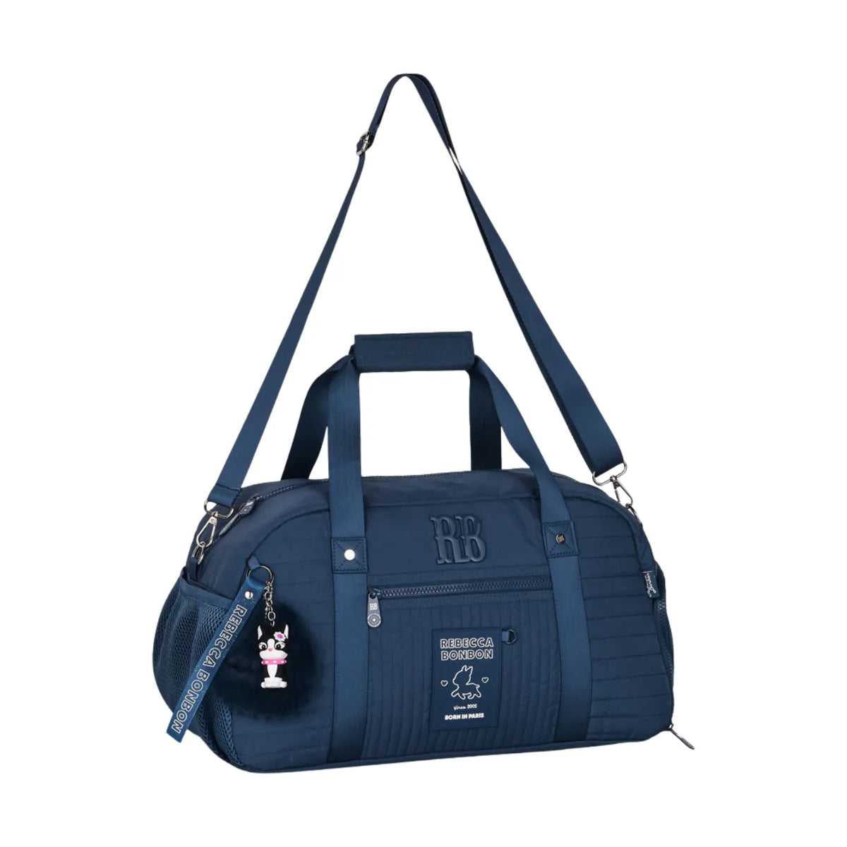 Bolsa de Viagem Azul Rebecca Bonbon com Alça Transversal
