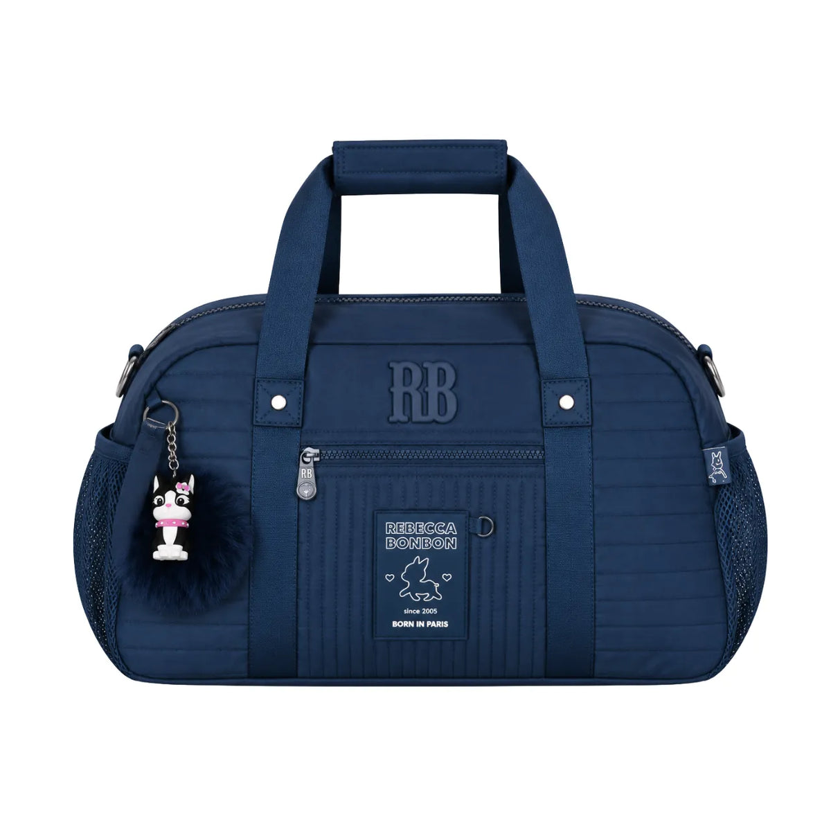 Bolsa de Viagem Azul Rebecca Bonbon com Alça Transversal