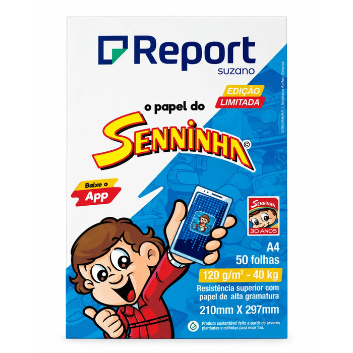 Papel A4 Report Senninha 120g 50 Folhas Suzano