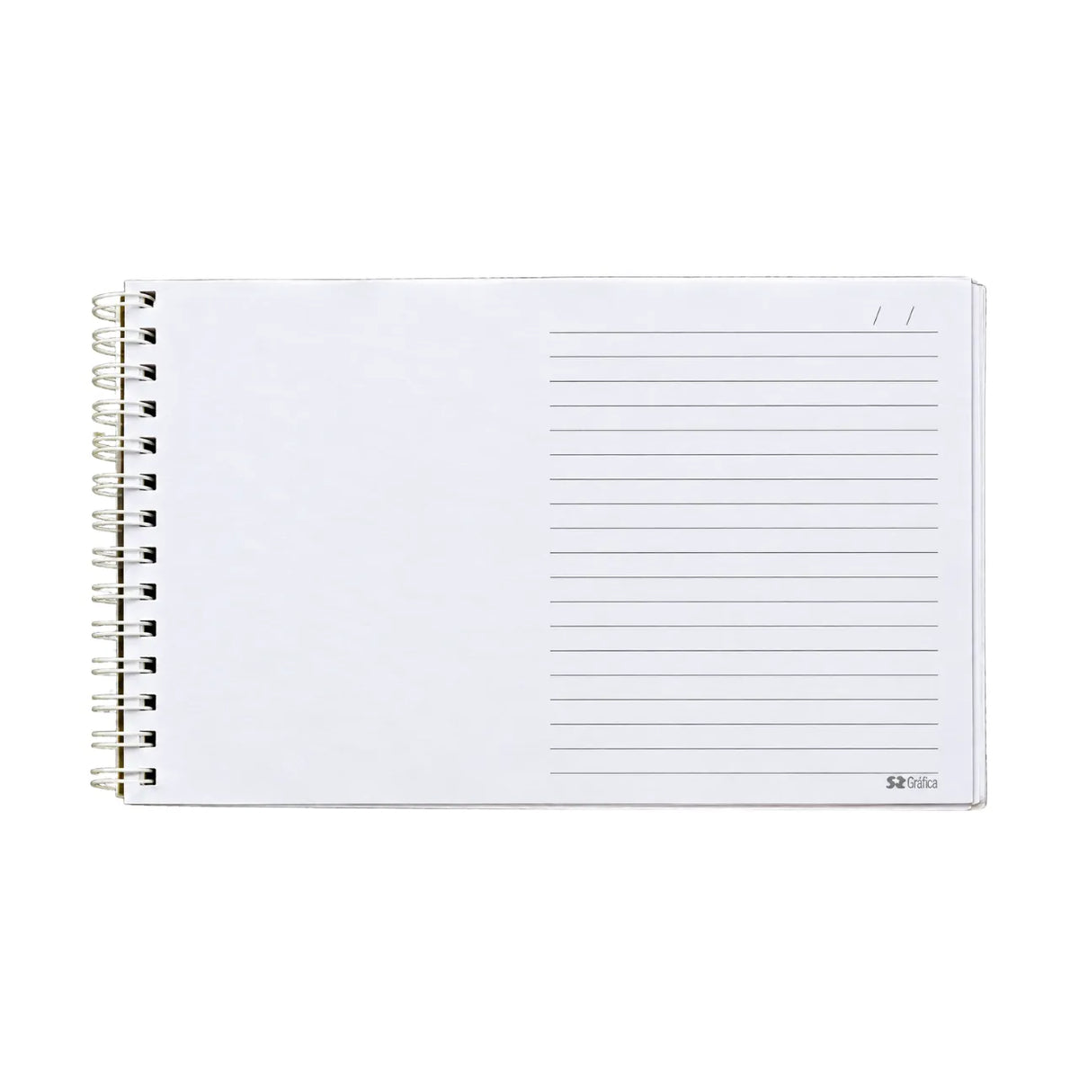 Caderno Meia Pauta Espiral Amarelo Horizontal