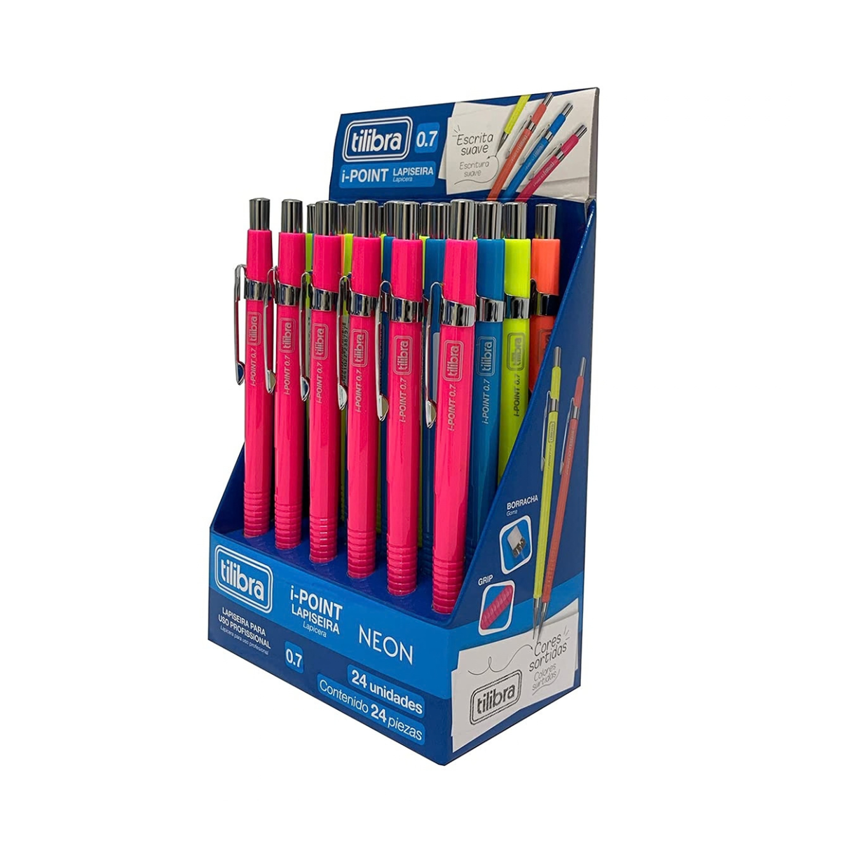 Lapiseira 0.9mm I-Point Neon Rosa Tilibra