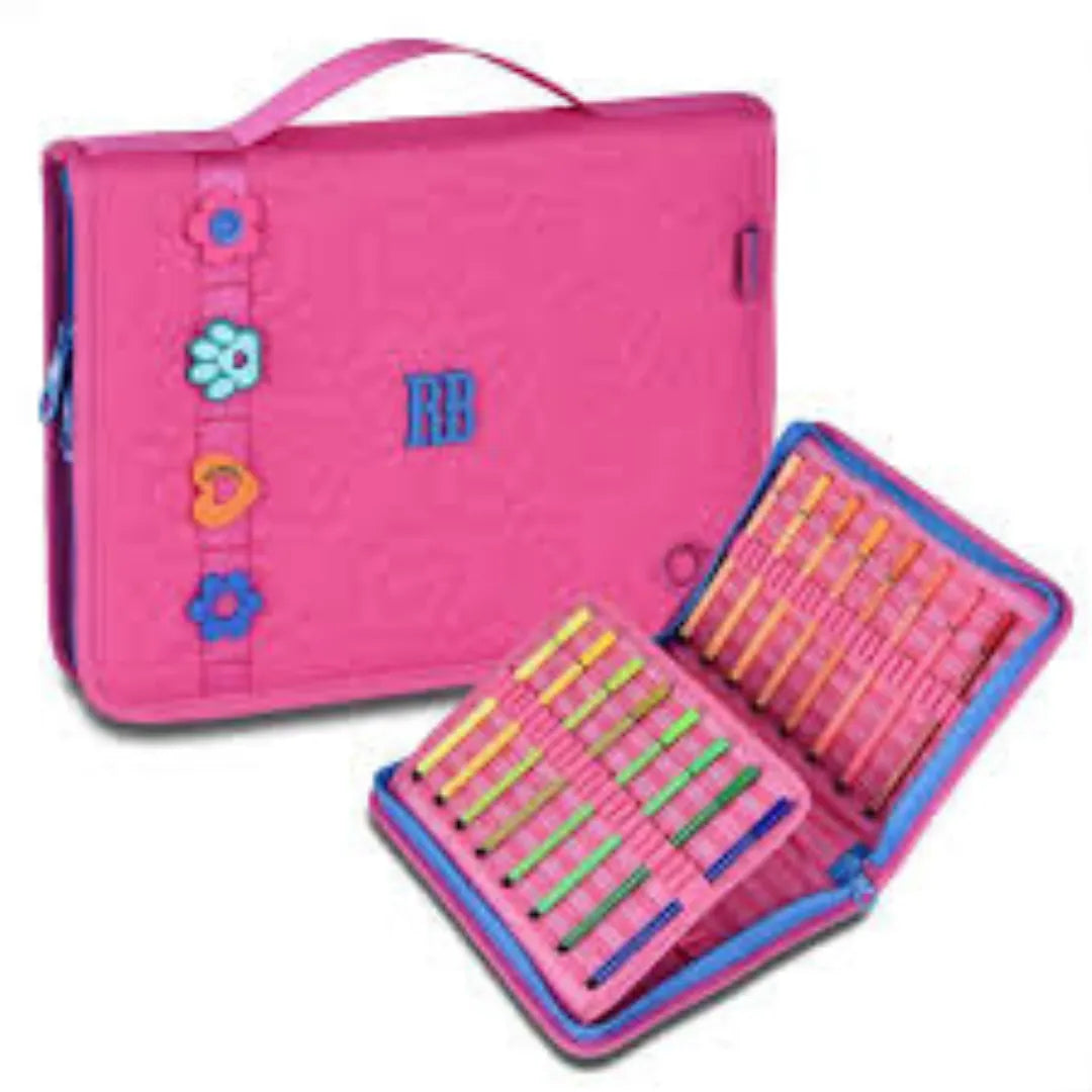Estojo Simples Rosa Flores Rebecca Bonbon Escolar Feminino