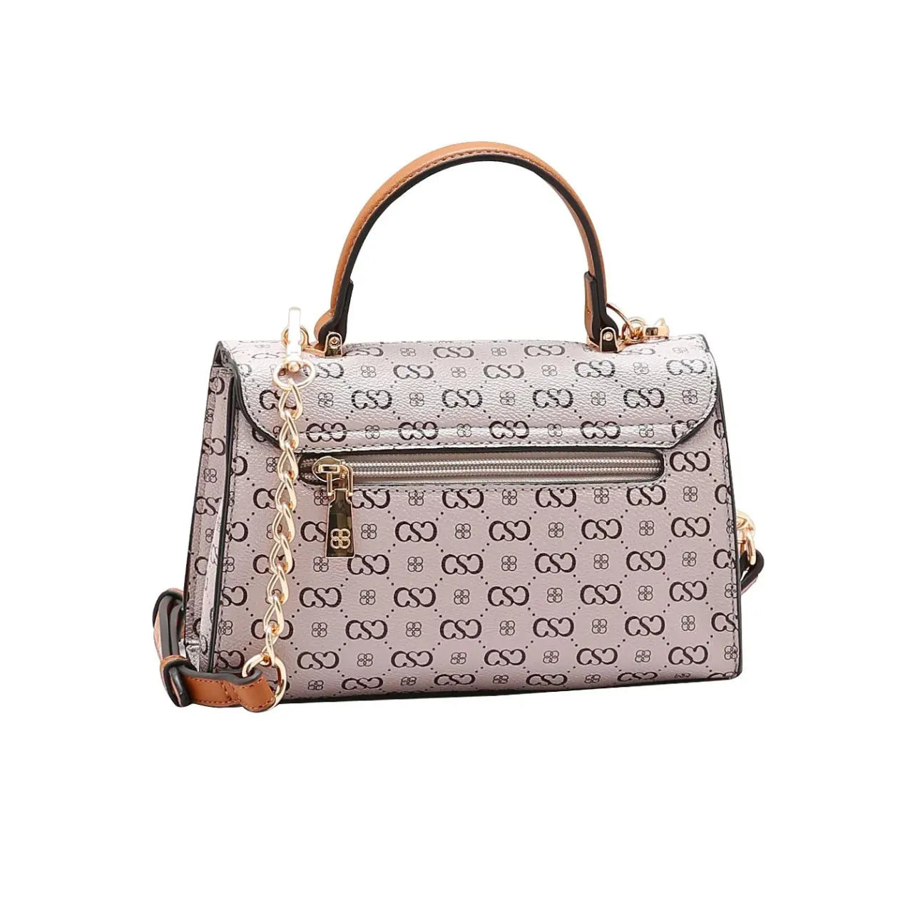Bolsa Feminina Chenson Bege Monograma Mão Transversal