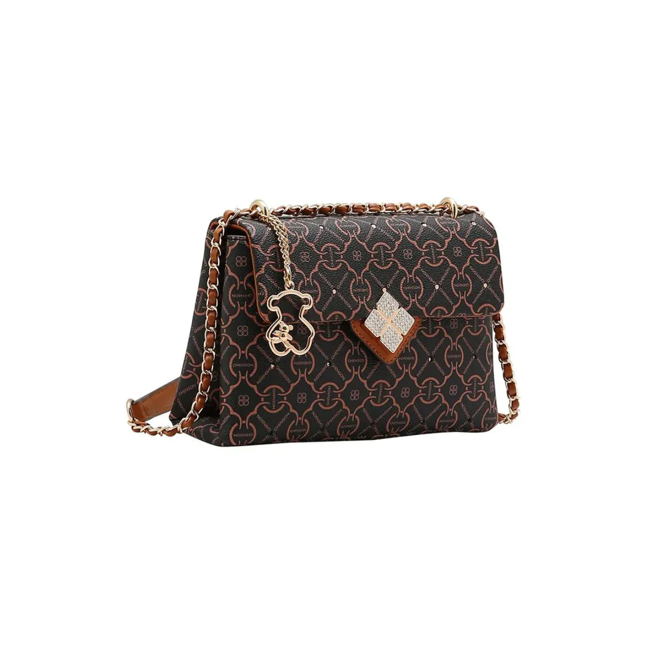 Bolsa Feminina Chenson Café Alça Corrente Estruturada