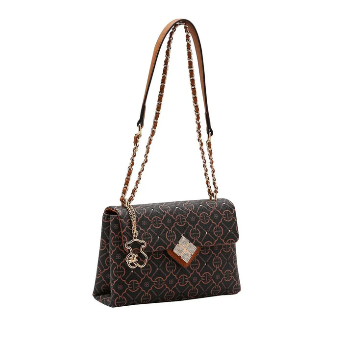 Bolsa Feminina Chenson Café Alça Corrente Estruturada