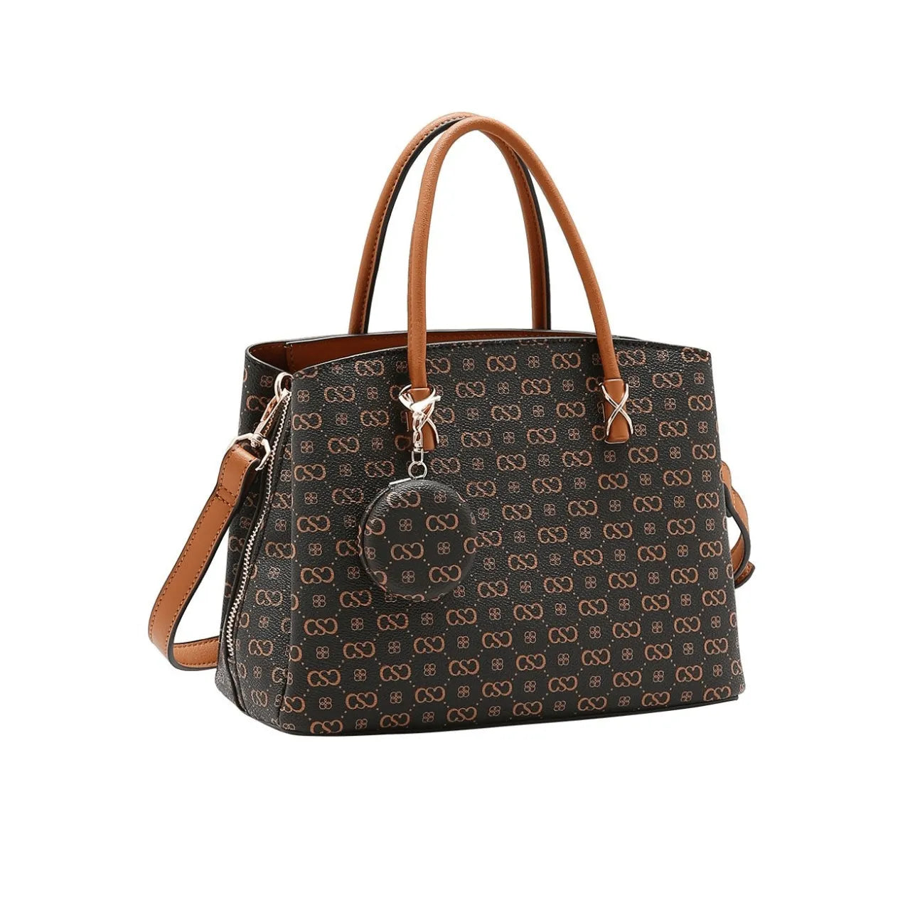 Bolsa Feminina Chenson Café Monograma Mão Transversal