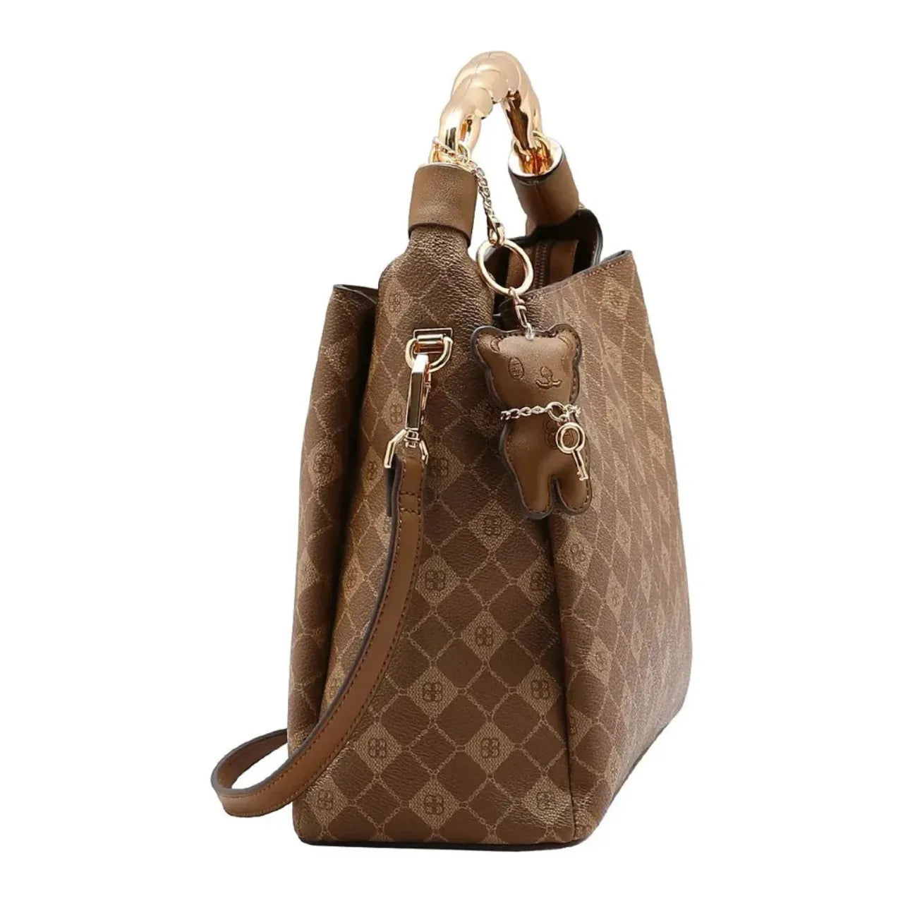 Bolsa Feminina Chenson Natural Monograma Alça Corrente