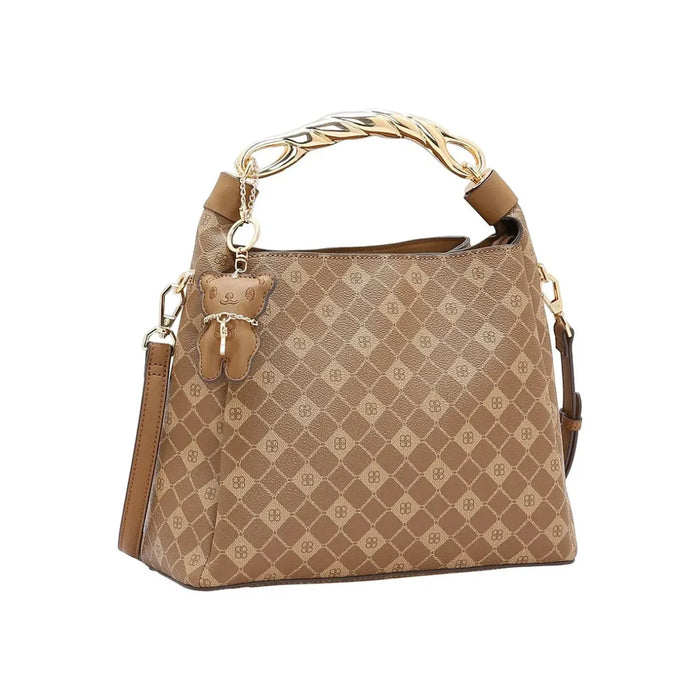 Bolsa Feminina Chenson Natural Monograma Alça Corrente